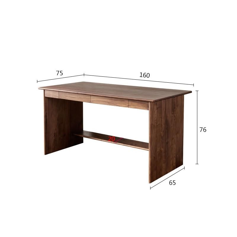 Schreibtisch Schreibtisch for Zuhause, Arbeitszimmer, Schlafzimmer, einfacher Massivholz-Schreibtisch, Computertisch, Wohnzimmer, Kleiner Verhandlungstisch Büro Desk(160 * 75 * 76cm)