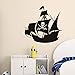 Adesivi Murali In Vinile Caldo Nave Pirata Con Bandiera Del Cranio Stickers Murali Per Camera Da Letto Soggiorno Ornamento Impermeabile Decal 56X56Cm