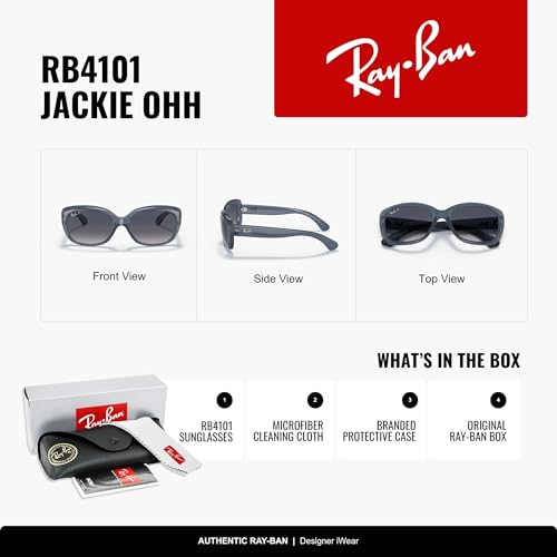 Image of Ray-Ban RB4101 Jackie Ohh Square Sunglasses for Men for Women | In Havana, Transparent Violet & Transparent Blue. Polarized options available. Lightweight durable frame.