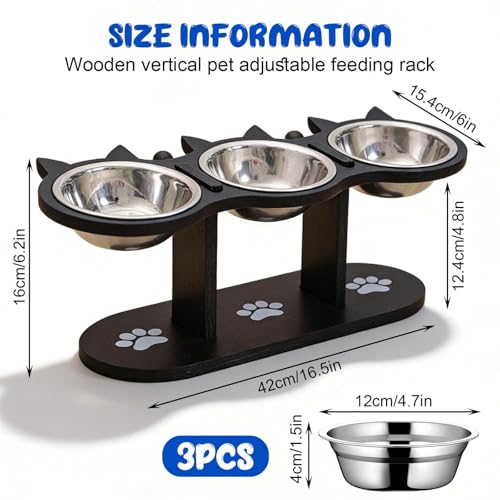 Gamelles surélevées pour petits chiens et chats à hauteur réglable - 2