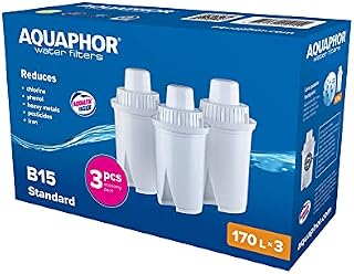 AQUAPHOR B15 Universal Replacement Water Filter cartridges, fits All Brita Classic and Wilkos Universal Water Filter Jugs, 3 Pack, 170l per Filter