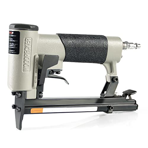 Woodpecker N7116S 22 Gauge Rapid Pneumatic Upholstery Stapler Adjustable Frequency Air Power Fine Wire Staple Gun 3/8-Inch Crown Upholstery Staple Gun 1/4-Inch To 5/8-Inch Leg Length For Upholstering #TOP25