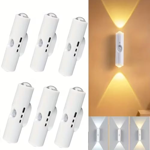 Image of GITGRNTH 8 Pcs Rechargeable RGB Motion Sensor LED Light - Multicolor Smart Night Lamp with Motion Detection, Energy Saving, Magnetic Base - Perfect for Home Office Bedroom, Wardrobe, Kitchen