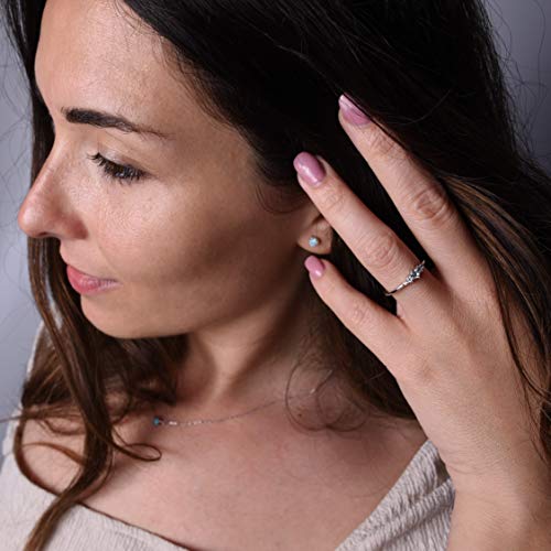 Sterling Silver Stacking Ring with 5 Mini CZ Stones Eternity Band3