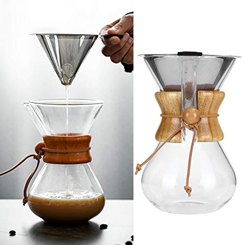Cafetera para Verter, Gotero de Café Reutilizable, Cafetera de Goteo Resistente a Altas Temperaturas con Filtro de Acero… - Imagen 6