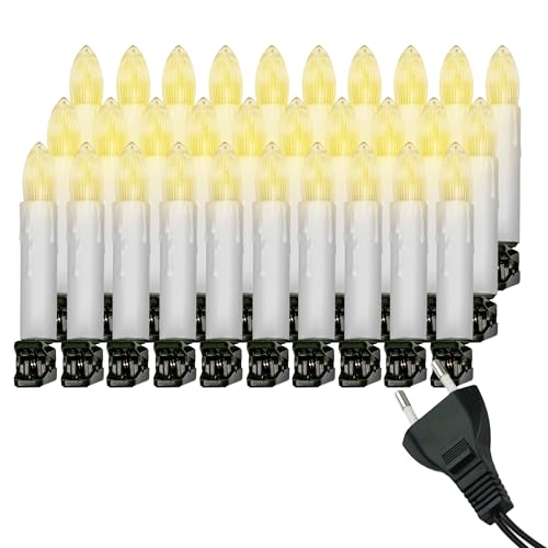 Retro Weihnachtsbaum-Lichterkette mit LED Filament Kerzen, klassische...