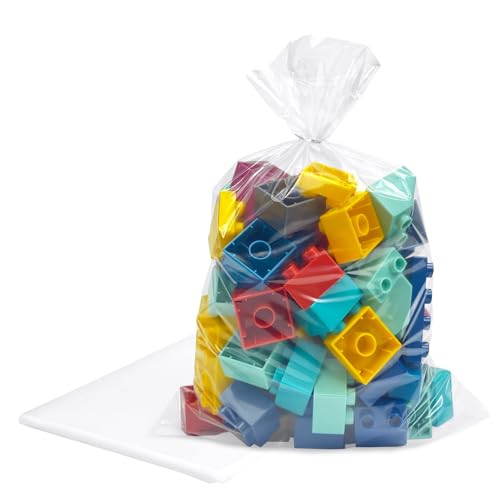 Yotelab 9X14 Inches Clear Plastic Bags For Packaging, 50 Pieces Flat Open Clear Poly Bags For Storage cover