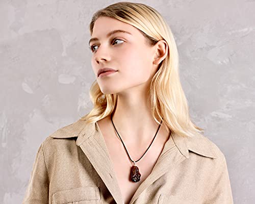 Pendentif ambre véritable collier cordon robuste fermoir sécurisé
