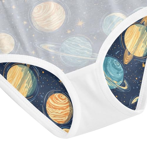 ZZKKO Universe Planets Star Girls Underwear Toddler Panties for Girls Comfort Brief Size 2T-8Y4