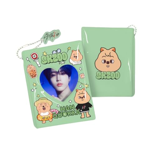 SKZOO Han Porte-cartes photo SKZ's Stray-kids Classeur avec porte-clés « Stay » pour 40 pochettes pour cartes postales (Han Quokka)