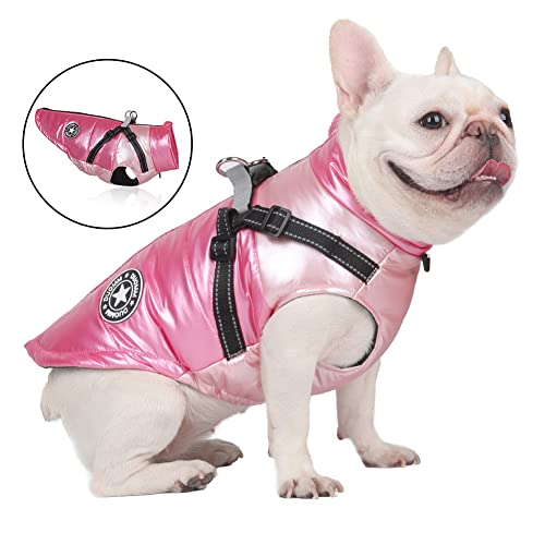 DoggieKit Hundemantel Winter Warm Gepolstert Puffer Pet KostümHund Kleidung Winterweste Hundejacke Wintermäntel wasserdichte Warme Jacke Sweater für Kleine Mittelgroße Große Hunde (S, Rosa)