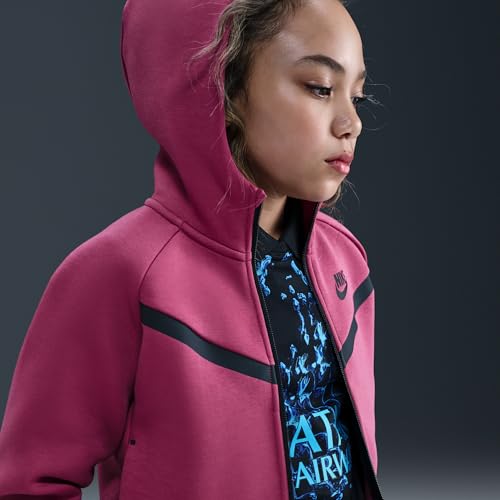 Nike Sportswear Tech Fleece Girls' Full-Zip Hoodie (Sweet Beet/Black/Black)3
