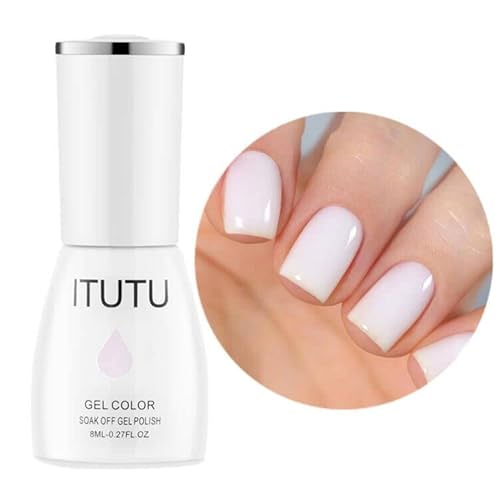 Itutu 8Ml Nude Clear Milky White Colors Gel Varnish Semi Permanent Soak Off Uv Gel Nail Polish Nails Art Manicure #TOP23
