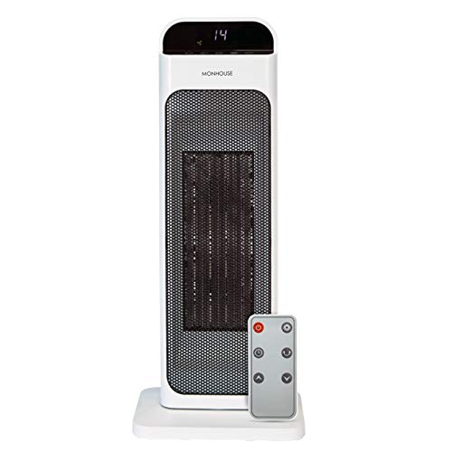 MONHOUSE Aerotherme Portable - Radiateur Electrique en Tour en Ceramique PTC 22 Pouces avec Controle Thermique 15-35 Degres Celsius Et Minuterie Jusqu'a 12...