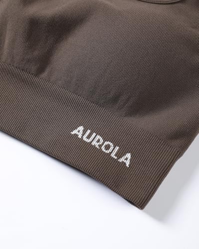 Image of AUROLA Power Womens Square Back Basic Sports Bra - Square Neck Padded Low Impact Yoga Bra Workout Crop Top