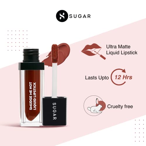 Image of SUGAR Cosmetics Smudge Me Not Liquid Lipsticks for Women | Transferproof & Waterproof | Lasts 12+ Hours | Matte Lipstick | 4.5ml - 41 Gotta Terracotta (Burnt Orange)
