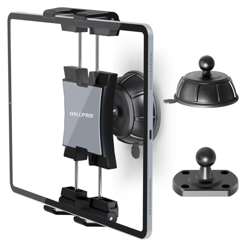 OHLPRO Support Mural Tablette, 2 en 1 Base Ventouse+Perçage Universel Support Mural iPad Rotative à 360° Réglable Compatible avec iPad Galaxy Tab...