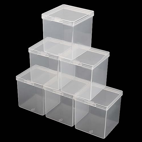 Image of JAPCHET 72 Pieces Plastic Bead Storage Containers, Clear Small Bead Organizers with Lid, Clear Square Display Boxes for Beads, Buttons and Candies, 2.2 x 2.2 x 2.3 In