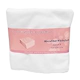 Luxe Beauty Essentials Plush Microfiber Wash Cloth Set of 6 in White