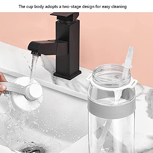 Waterfles Waterfles Sport Waterfles Blokkering Flip Top Deksel Waterfles met stro Voor Camping Trainingen Outdoor Activity Fles (kleur: wit) - Image 8