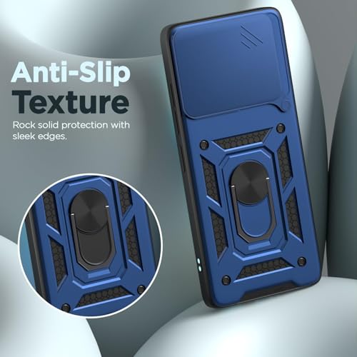 Image of AIBEX Back Cover for Motorola Edge 60 5G / Motorola Edge 60 Fusion 5G | D10 Tough Armor Case | Sliding Camera Shield | 360 Protection | Kickstand Ring Holder | Military-Grade Shockproof Bumper Case