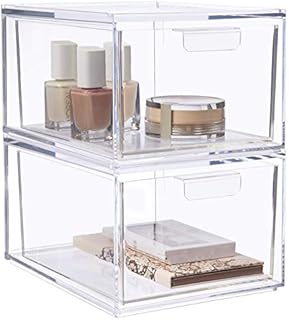 US Acrylic® Audrey 2-Pack Small Stackable Cosmetic Organizer Drawers