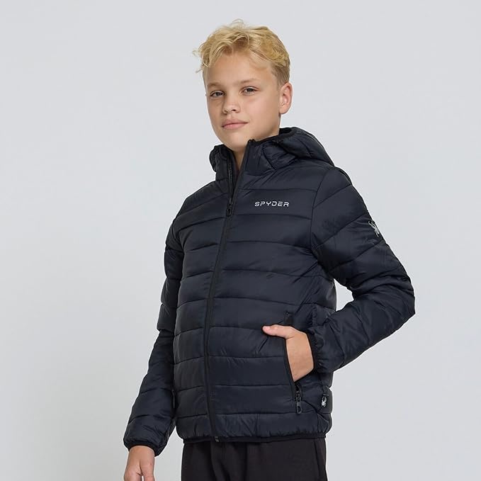 Image of Spyder Boys Puffer Jacket - Lightweight Packable Wind Water Resistant Quilted Boys Winter Coat - Cozy Insulated Winter Jacket