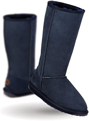 EMU Women's Stinger Hi Premium Sheepskin Water Resistant Boots (8 B(M) US, Indigo)