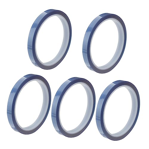 Unomor 5Rolls Heat Resistant Tape High Temperature Transfer Tape for Sublimation Vinyl No Residue Adhesive Practical for Electronics Crafting