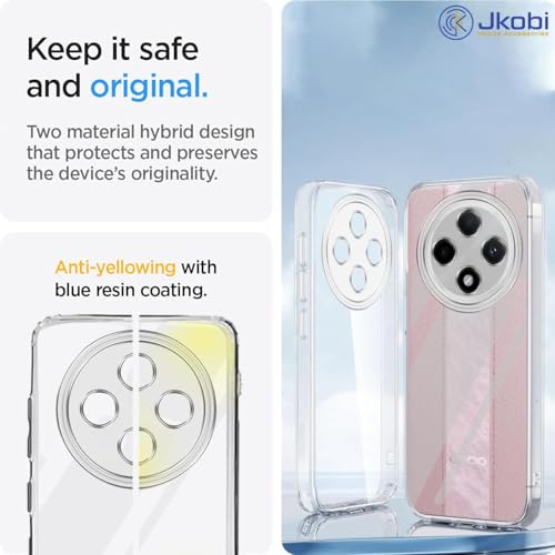 Image of Jkobi Back Case Cover for Oppo F27 Pro | Oppo F27 Pro Plus (Silicone Clear Shockproof Case with Camera Protection | Flexible and Soft | Transparent)