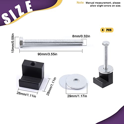 Swpeet 4 Sets Universal Truck Tool Box Mounting Kit, Aluminum Alloy J Hooks Crossover With Screws And Washers Assortment Kit, Tie Downs Upgraded Pickup Truck Tool Box Fixing Supplies For Crossover Tool Box #TOP1