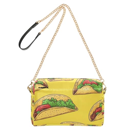 Crossbody Bag for Women Taco Yellow Vegan Leather Shoulder Handbag with Strap Crossover Sling Backpack Ladies Purse Fashion Satchel2