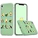 Idocolors Fundas para iPhone XR Fitness con diseño de aguacate, silicona líquida con forro de tela de microfibra suave, funda de goma de gel suave