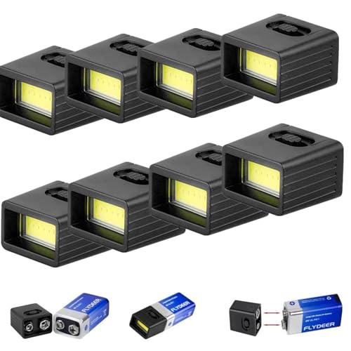9V LED Flashlight 8-Pack, Compact Emergency & Camping Torch