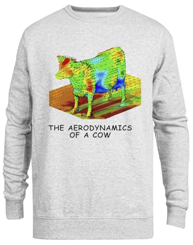 The Aerodynamics of A Cow pull ras du cou unisexe gris aux finitions soignées