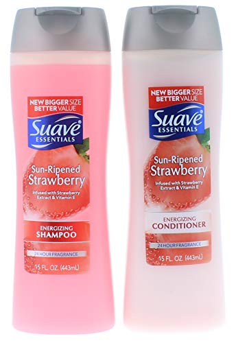 Suave Essentials Sun-Ripened Strawberry Shampoo and Conditioner 15 Fl. Oz.