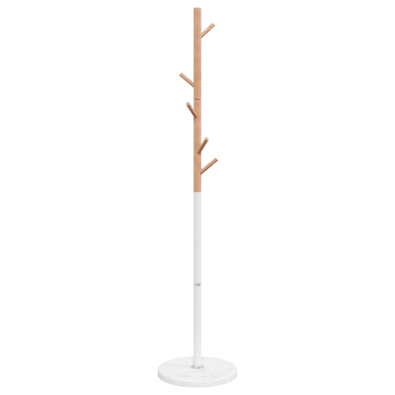 Garderobenständer aus Eisen und Buchenholz, weiß, 172 cm, für Flur und Wohnzimmer 377088