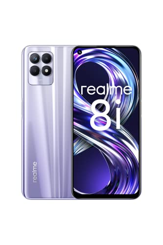 realme 8i - 無料スマートフォン (6.6 インチ 120 Hz 流体スクリーン、4 GB RAM + 64 GB ストレージ、MediaTek Helio G95、50 MP トリプル AI カメラ、5000 mAh バッテリー、デュアル SIM) ステラ パープル