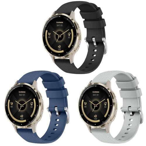 Bracelet montre Garmin Forerunner 265s robuste en silicone souple 18mm anti-sueur