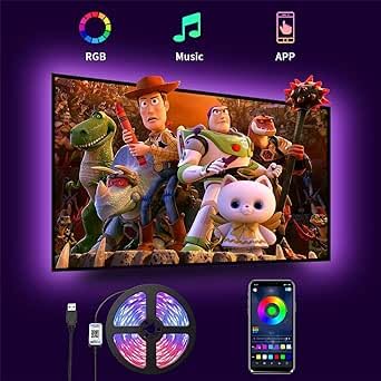 LED Strip Light 5M, Dimmable RGB LED Strips with Remote, Colour Changing Room Lights, Plug in LED Lights for Bedroom, Living Room, TV, Kitchen, Kids Room (5M, 150 Bright 5050 LEDs)