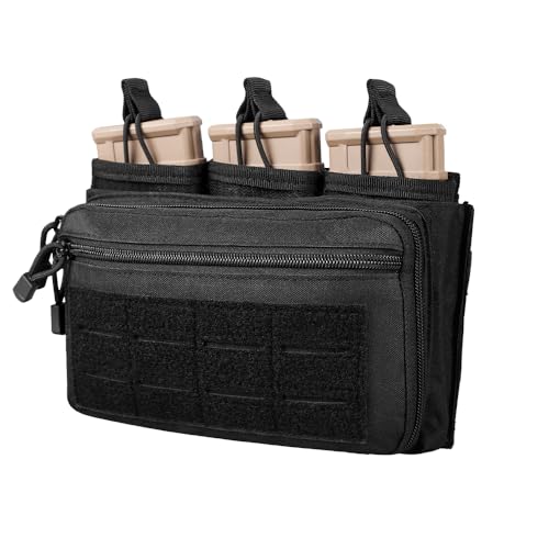 Pochette Chargeur Triple Dessus Ouvert, Pochette d'administration Tactique, Porte Chargeur 5.56/223/7.62 Molle, Sac à Outil Militaire pour Magazines Pistol