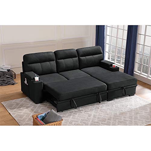 Lilola Home Lhf-89621 Sectional, Black #TOP4
