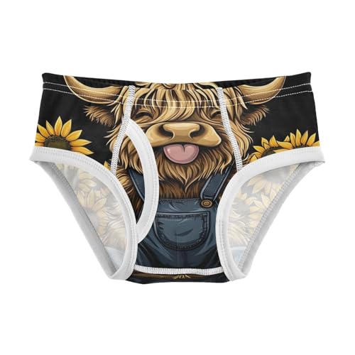 ODAWA Cow Sunflowers Cute Soft Toddler Cotton Underwear Tagless Boys 2T Underwear