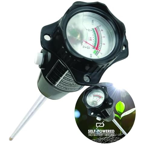 Soil pH and Moisture Meter 2-in-1 Tester 308mm Long Waterproof Metal Electrode for Indoor & Outdoor Gardens Plants Flowers Farming Cover