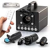 Zuomeng Trailer Light & Electric Brake Tester with Wireless Remote Control, 12V 10Ah Battery, IP68 All-Metal Case, Compatible with 7-Way Flat (Spade), Includes 6-Way Round & 4/5-Pin Connectors