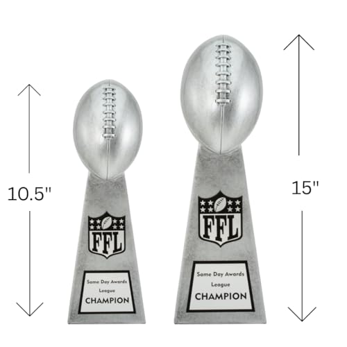 silver lil39 vince fantasy football trophy - engraving included
