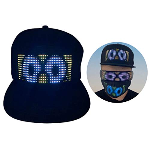 menolana LED Luminoso Flash Magia Bluetooth Inteligente Tela de Moda Chapéu Chapéu Extravagante Cap