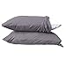 AUCOCU 2 Pack Universal Jersey Pillowcase, One Size Pillow Cases fit All Standard, Queen and King Size Pillows, Modal Rayon Spandex Knit Jersey 180 Gram Heavy Weight, Soft Than Cotton, Gray