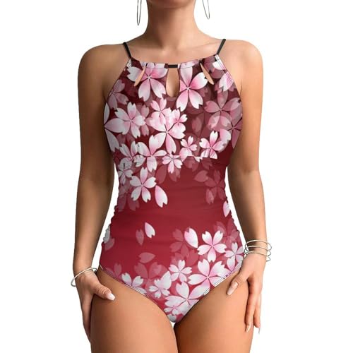 Fleurs de maillots de bain une pièce femme contrôle ventre amincissant pour plage