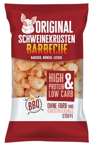 Pico Food Schweinekrusten BBQ 100 g | High Protein | Low Carb | Rauchig würziger Snack mit Barbeque Flavour | Frei von Farb- und Konservierungsstoffen | 1 x 100 g
